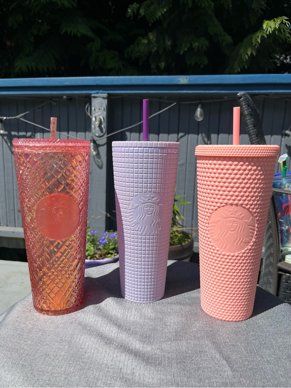 💗🍬Starbucks RARE Cotton Candy Collection – Bundle of 3 Studded Cold Cups🌸💖